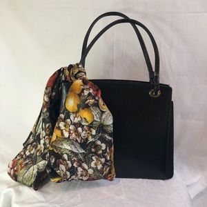 Oscar de La Renta Silk Fruit and Floral Neck Scarf